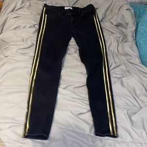 Loft- black skinny jeans with gold detailing